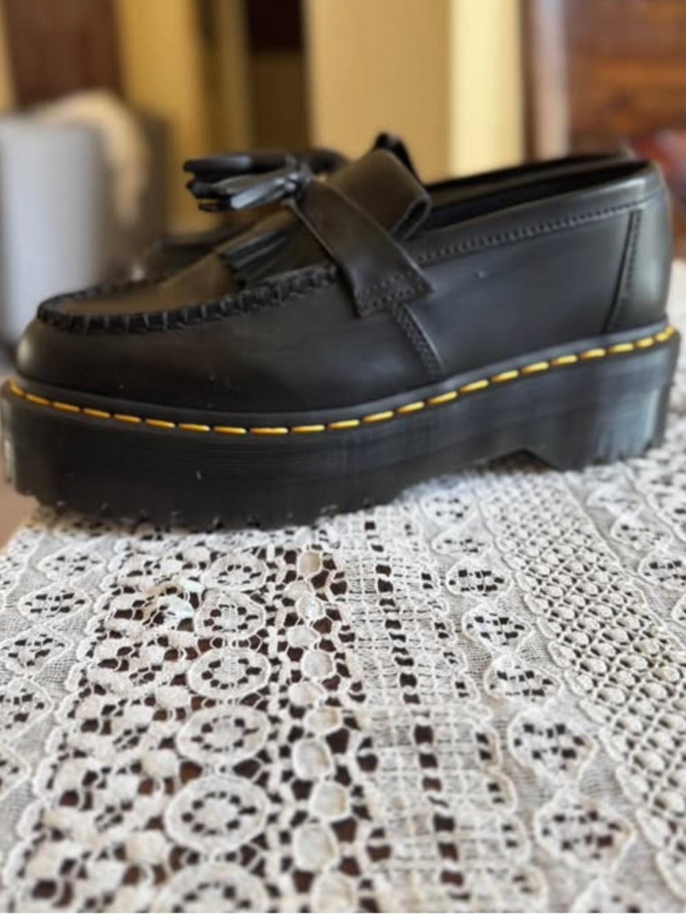 Doc Martens women’s size 8-Black Leather Tassel Loafers for Women